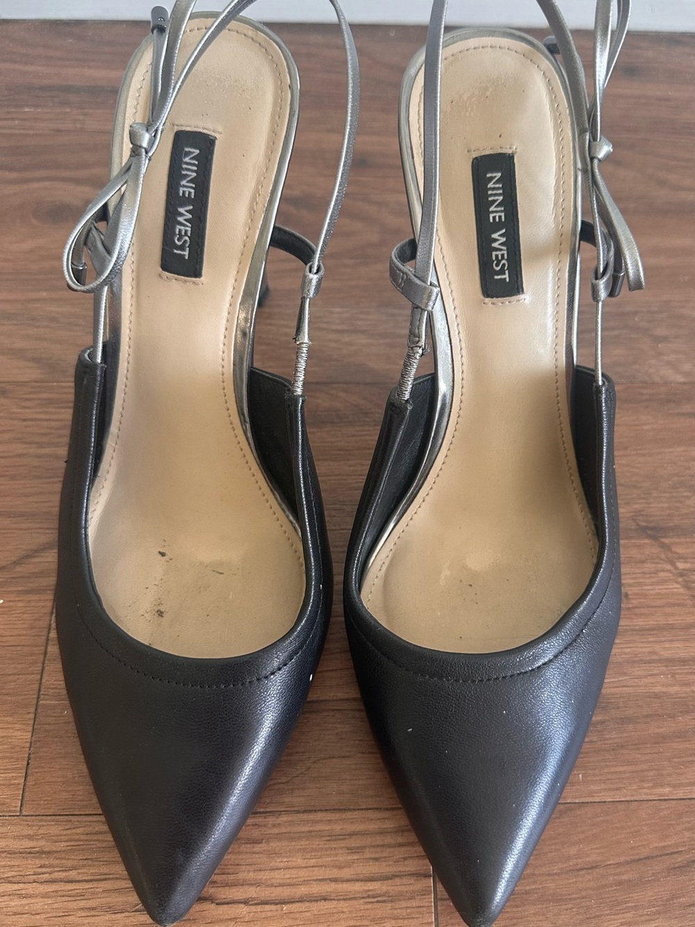 Nine W. Sling Back Metallic Heel size 8.5.
